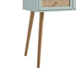 Frances Woven Rattan Dressing Table With Mirror, Mint -The Furniture Shop FT DRTA 01 SAGE detail2