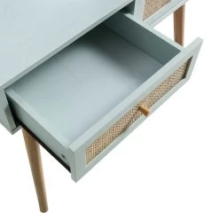 Frances Woven Rattan Dressing Table With Mirror, Mint -The Furniture Shop FT DRTA 01 SAGE detail3