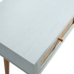 Frances Woven Rattan Dressing Table With Mirror, Mint -The Furniture Shop FT DRTA 01 SAGE detail4