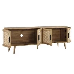 Izzy Curved Rattan 160cm Wide TV Unit, Natural -The Furniture Shop FT LGTV 04 NAT WB3