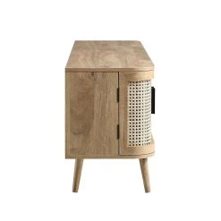 Izzy Curved Rattan 160cm Wide TV Unit, Natural -The Furniture Shop FT LGTV 04 NAT WB5