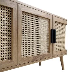 Izzy Curved Rattan 160cm Wide TV Unit, Natural -The Furniture Shop FT LGTV 04 NAT detail1
