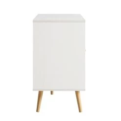 Frances Woven Rattan 3-Door Sideboard, White -The Furniture Shop FT SB 001 WHITE WB5