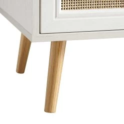 Frances Woven Rattan 3-Door Sideboard, White -The Furniture Shop FT SB 001 WHITE detail3
