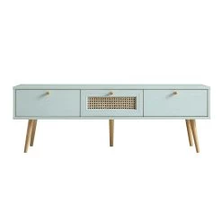 Anya Woven Rattan 3-Drawer TV Unit In Mint -The Furniture Shop FT TV 001 SAGE WB1