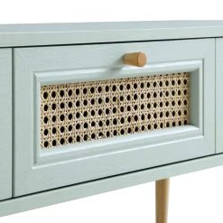 Anya Woven Rattan 3-Drawer TV Unit In Mint -The Furniture Shop FT TV 001 SAGE detail2