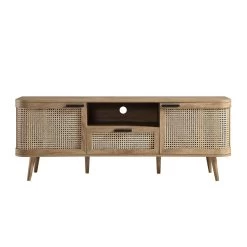 Izzy Curved Rattan 150cm TV Unit, Natural -The Furniture Shop FT TV 03 NAT WB1