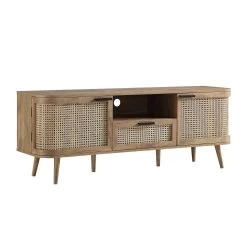 Izzy Curved Rattan 150cm TV Unit, Natural -The Furniture Shop FT TV 03 NAT WB2