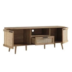 Izzy Curved Rattan 150cm TV Unit, Natural -The Furniture Shop FT TV 03 NAT WB3