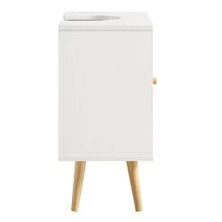 Frances Woven Rattan 2-Door Bathroom Undersink Unit, White -The Furniture Shop FT UDS 01 WHITE WB5