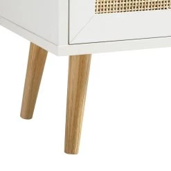 Frances Woven Rattan 2-Door Bathroom Undersink Unit, White -The Furniture Shop FT UDS 01 WHITE detail4