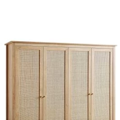 Frances Rattan 4-Door Wardrobe With 2 Drawers, Natural 22 Frances Rattan 4-Door Wardrobe With 2 Drawers, Natural -The Furniture Shop FT WARD 04 NAT detail2
