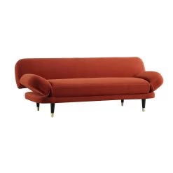 Solna 2-Seater Sofa Bed, Rust Velvet -The Furniture Shop GCSF 2277 RUST VEL WB2
