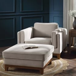 Dipley Champagne Velvet Sofa, 1-Seater -The Furniture Shop GCSF 2339 CHAMP VEL 1ST scene2