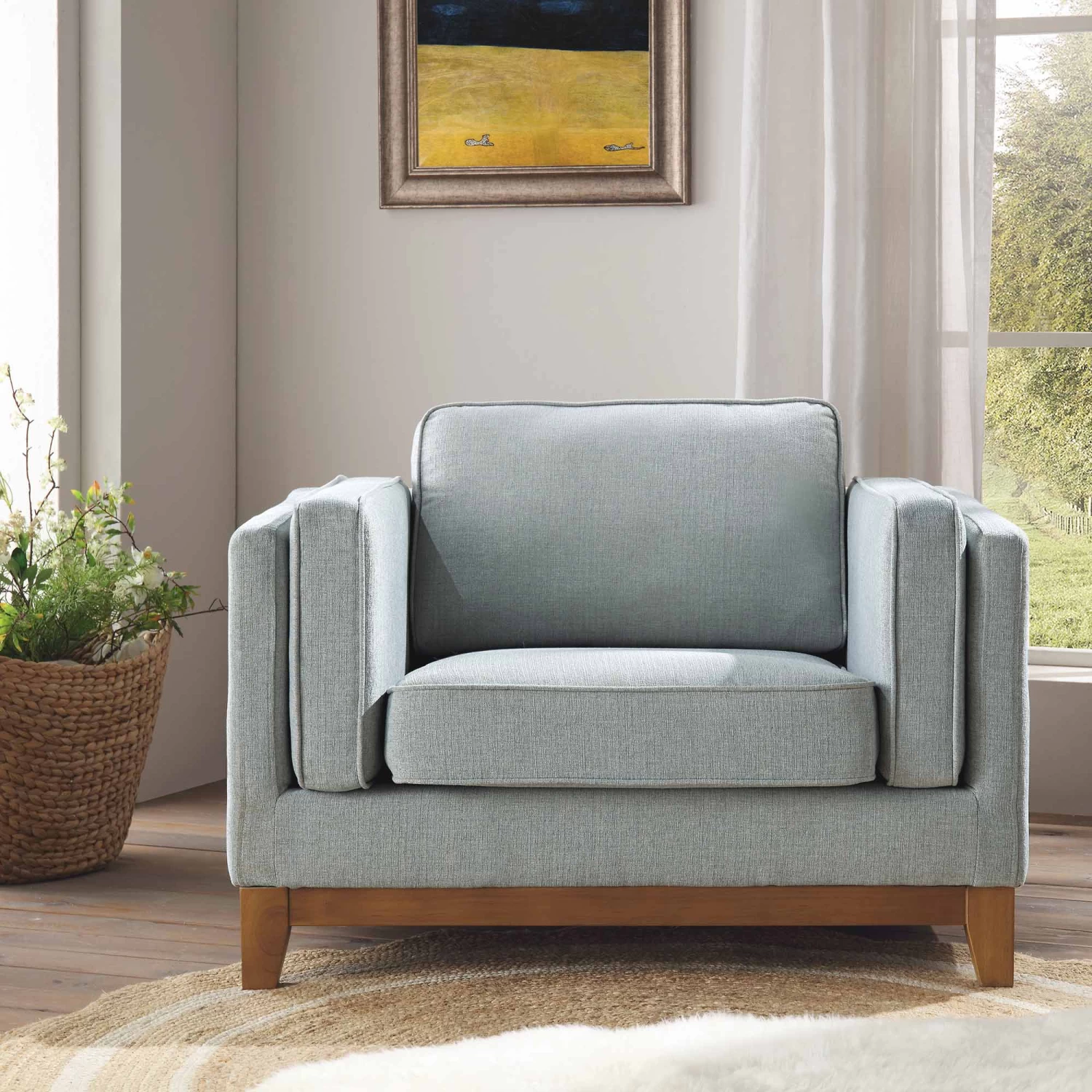 Dipley Sage Fabric Sofa, 1-Seater 4 Dipley Sage Fabric Sofa, 1-Seater - Image 2