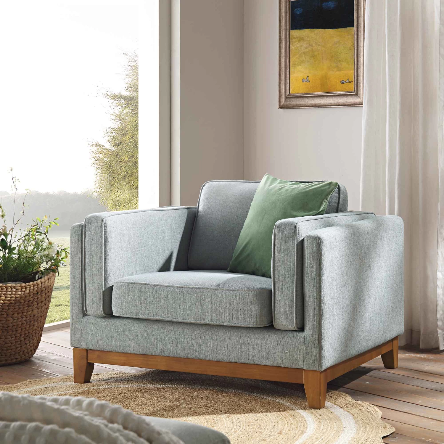 Dipley Sage Fabric Sofa, 1-Seater 3 Dipley Sage Fabric Sofa, 1-Seater