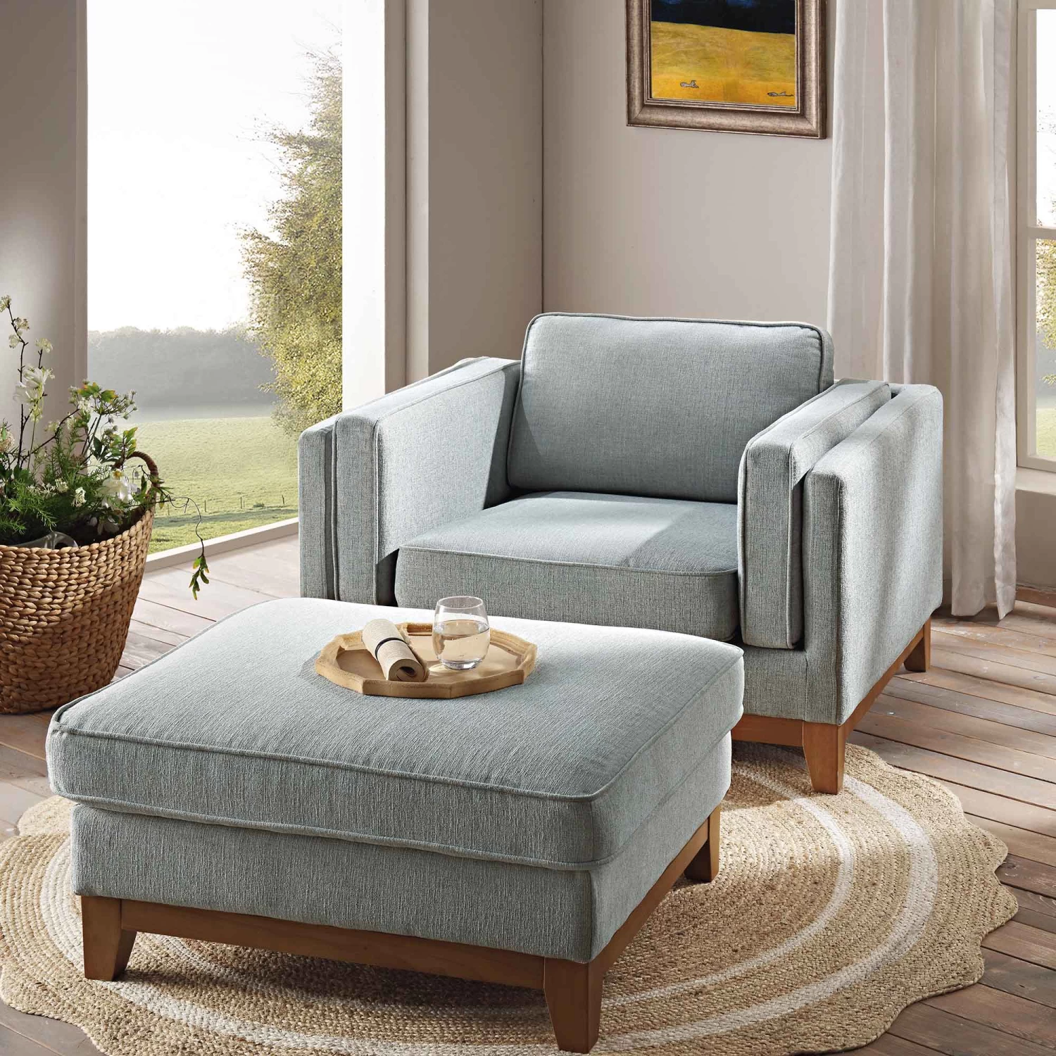 Dipley Sage Fabric Sofa, 1-Seater 5 Dipley Sage Fabric Sofa, 1-Seater - Image 3