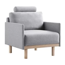 Timber Grey Marl Fabric Armchair -The Furniture Shop GCSF 2348 GREY FAB 1ST WB1