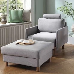 Timber Grey Marl Fabric Armchair -The Furniture Shop GCSF 2348 GREY FAB 1ST scene2