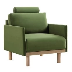 Timber Fern Green Velvet Armchair -The Furniture Shop GCSF 2348 MOSS VEL 1ST WB1