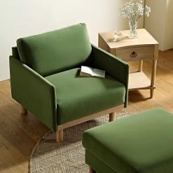Timber Fern Green Velvet Armchair -The Furniture Shop GCSF 2348 MOSS VEL 1ST scene3