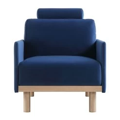 Timber Navy Blue Velvet Armchair 18 Timber Navy Blue Velvet Armchair -The Furniture Shop GCSF 2348 NAVY VEL 1ST WB2
