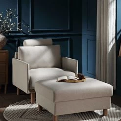 Timber Oatmeal Fabric Armchair -The Furniture Shop GCSF 2348 OAT FAB 1ST scene2