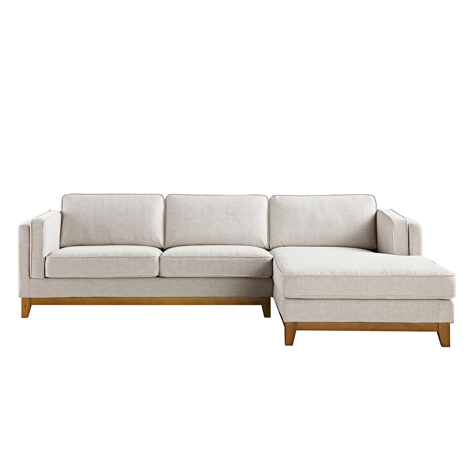 Dipley Oatmeal Woven Fabric Sofa, Grande Chaise Sofa Right Hand 5 Dipley Oatmeal Woven Fabric Sofa, Grande Chaise Sofa Right Hand - Image 3