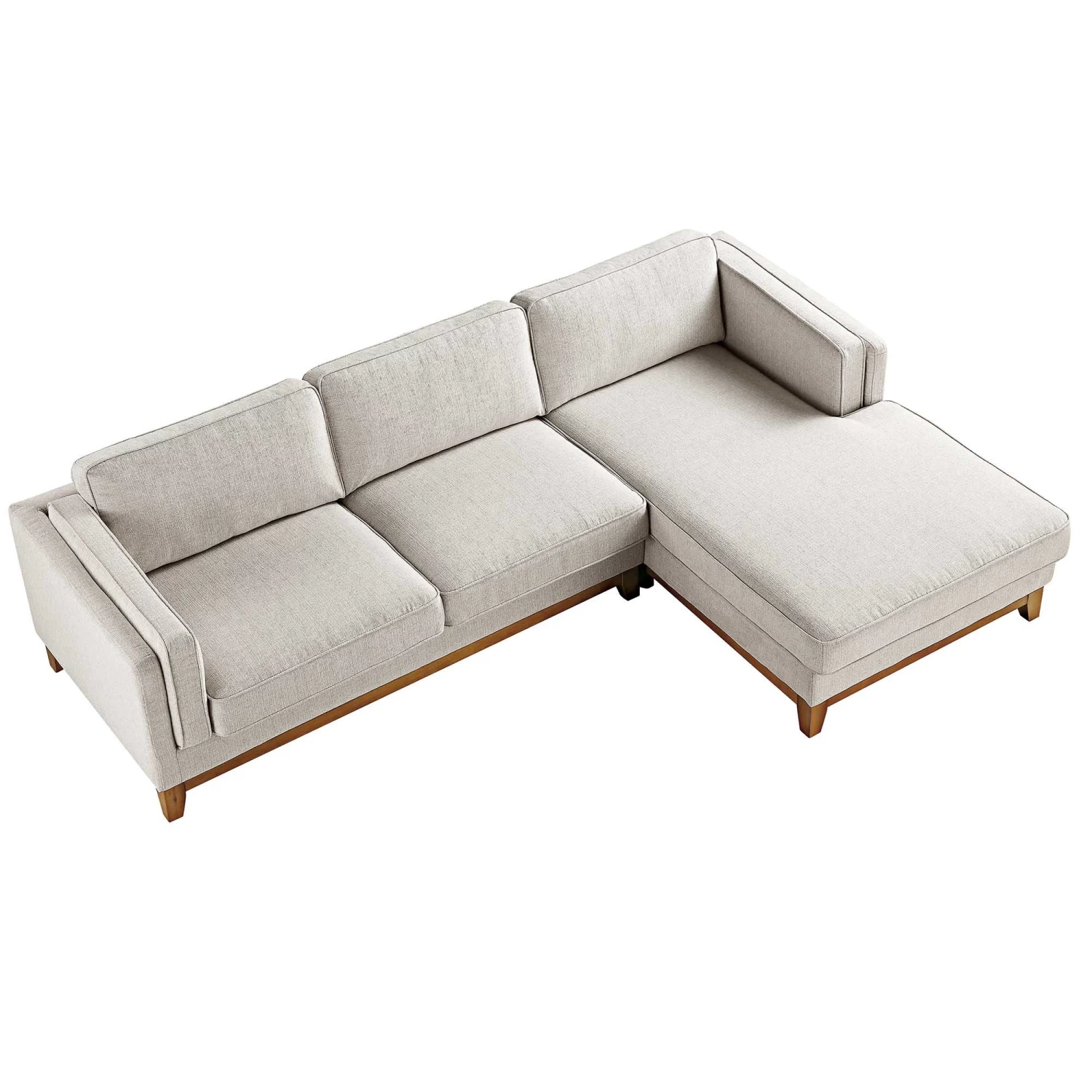 Dipley Oatmeal Woven Fabric Sofa, Grande Chaise Sofa Right Hand 8 Dipley Oatmeal Woven Fabric Sofa, Grande Chaise Sofa Right Hand - Image 6