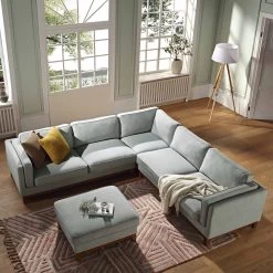Dipley Sage Woven Fabric Grande Corner Sofa 19 Dipley Sage Woven Fabric Grande Corner Sofa -The Furniture Shop GCSF 2399 SAGE WOV LARGECORNER scene2