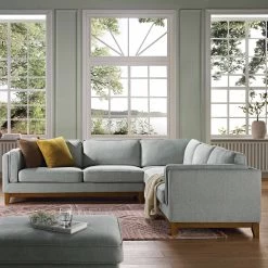 Dipley Sage Woven Fabric Grande Corner Sofa 20 Dipley Sage Woven Fabric Grande Corner Sofa -The Furniture Shop GCSF 2399 SAGE WOV LARGECORNER scene3