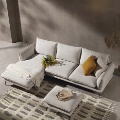 Obriel Oatmeal Fabric Sofa, Grande Chaise Sofa Left Hand -The Furniture Shop GCSF 2400 OAT FAB LEFT scene2