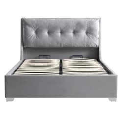 Hadley Grey Velvet Ottoman Storage Bed 14 Hadley Grey Velvet Ottoman Storage Bed -The Furniture Shop JAH 010 GREYVEL WB1