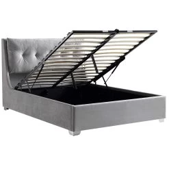 Hadley Grey Velvet Ottoman Storage Bed 15 Hadley Grey Velvet Ottoman Storage Bed -The Furniture Shop JAH 010 GREYVEL WB2