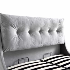 Hadley Grey Velvet Ottoman Storage Bed 18 Hadley Grey Velvet Ottoman Storage Bed -The Furniture Shop JAH 010 GREYVEL detail1