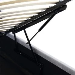 Hadley Grey Velvet Ottoman Storage Bed 21 Hadley Grey Velvet Ottoman Storage Bed -The Furniture Shop JAH 010 GREYVEL detail3