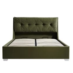 Hadley Moss Green Velvet Ottoman Storage Bed -The Furniture Shop JAH 010 MOSS VEL WB1