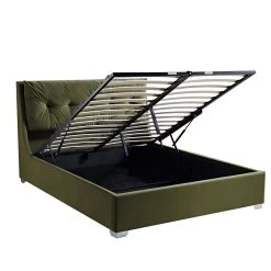 Hadley Moss Green Velvet Ottoman Storage Bed -The Furniture Shop JAH 010 MOSS VEL WB3