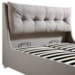 Hadley Stone Fabric Ottoman Storage Bed -The Furniture Shop JAH 010 SAND FAB detail1