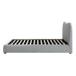 Egerie Curved Headboard Mist Grey Boucle Ottoman Storage Bed -The Furniture Shop JAH 011 GREY BOUCLE WB5