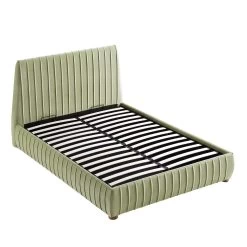 Helia Pleated Ottoman Storage Bed, Lichen Velvet -The Furniture Shop JAH 012 LICHEN VEL WB4