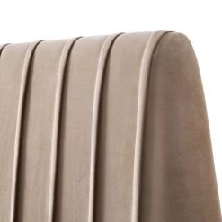 Helia Pleated Ottoman Storage Bed, Taupe Velvet -The Furniture Shop JAH 012 MINK VEL detail2