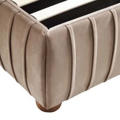 Helia Pleated Ottoman Storage Bed, Taupe Velvet -The Furniture Shop JAH 012 MINK VEL detail3
