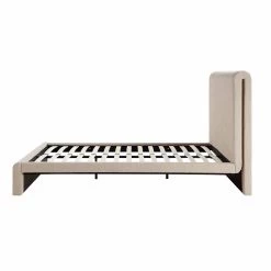 Hampstead Taupe Boucle Curved Bed -The Furniture Shop JAH 016 TAUPE BOU WB3