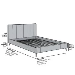 Sylvie Velvet Upholstered Bed Frame With Golden Chrome Legs, Champagne Velvet -The Furniture Shop JAH 06