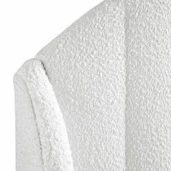Eleanor White Boucle Upholstered Bed Frame With Domed Headboard -The Furniture Shop JAH 08 ECRU BOU detail2
