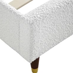 Eleanor White Boucle Upholstered Bed Frame With Domed Headboard -The Furniture Shop JAH 08 ECRU BOU detail3
