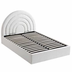Archer White Boucle Ottoman Storage Bed 19 Archer White Boucle Ottoman Storage Bed -The Furniture Shop JAH 09 ECRUBOUCLE WB3