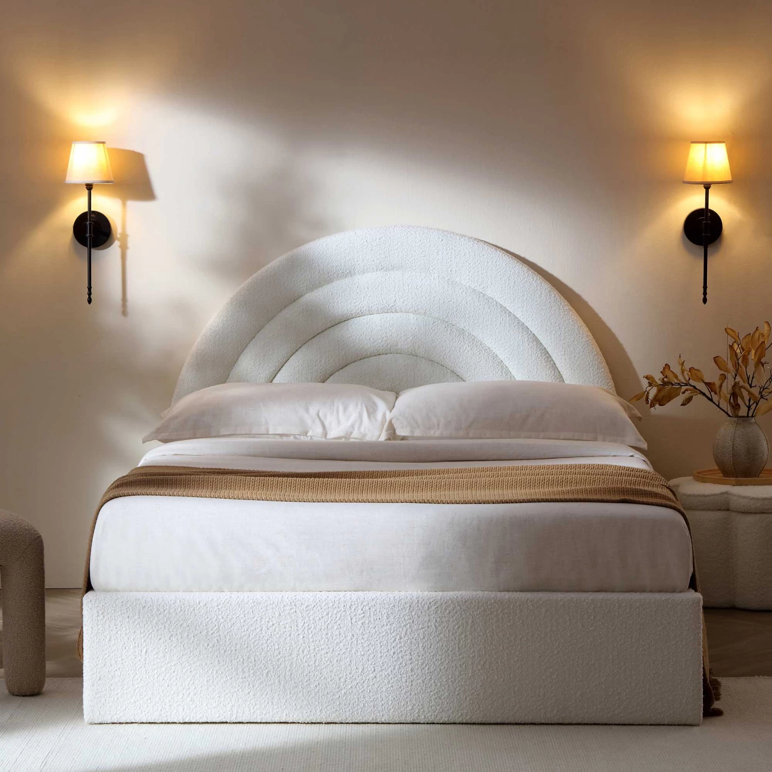 Archer White Boucle Ottoman Storage Bed 4 Archer White Boucle Ottoman Storage Bed - Image 2