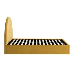Archer Mustard Yellow Velvet Ottoman Storage Bed -The Furniture Shop JAH 09 MUSTVEL WB5